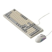 Harlier Wireless Keyboard and Mouse Combo, 2.4GHz Colorful Full-Size Keyboard with Number Pad and RGB Mouse for Computer PC Desktops Laptop WindowsxP/7/8/10/11 (Gray)